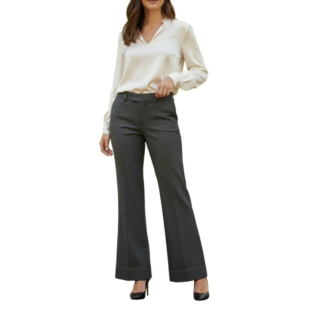 Banana Republic Sloan Textured Wide Leg Trousers 30x33 Charcoal Brown Offce Tall